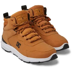 Stiefel DC SHOES "Mutiny", Gr. 10(43), beige (wheat, schwarz), Obermaterial: Leder (Kuh) / Futter: Textil / Außensohle: Gummi, Schuhe