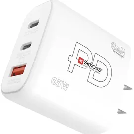 SKROSS Power Charger 65W GaN US USB Ladegerät 65 W 1x USB-A, 2x USB-C® USB PD Weiß Innenbereich