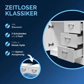 CASARIA Badmöbel-Set Neapel 3-tlg. Weiß