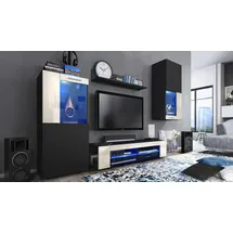 Vladon Wohnwand, Creme, Holzwerkstoff, 300x190x39 cm, Wohnzimmer, Wohnwände, Wohnwand-Sets