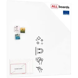 ALLboards Glasboard – Premium SUPERWHITE Perlweiß 120×120 cm