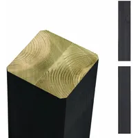 Plus Zaunpfosten 9 x 9 x 369 cm Schwarz/Holz