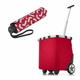 REISENTHEL® Einkaufstrolley carrycruiser Set Red, mit umbrella pocket classic rot