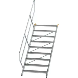 Günzburger MUNK Treppe 45° Stufenbreite 1000 mm 9 Stufen Aluminium geriffelt