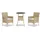 vidaXL 3-tlg. Garten-Bistro-Set mit Kissen Beige Poly Rattan