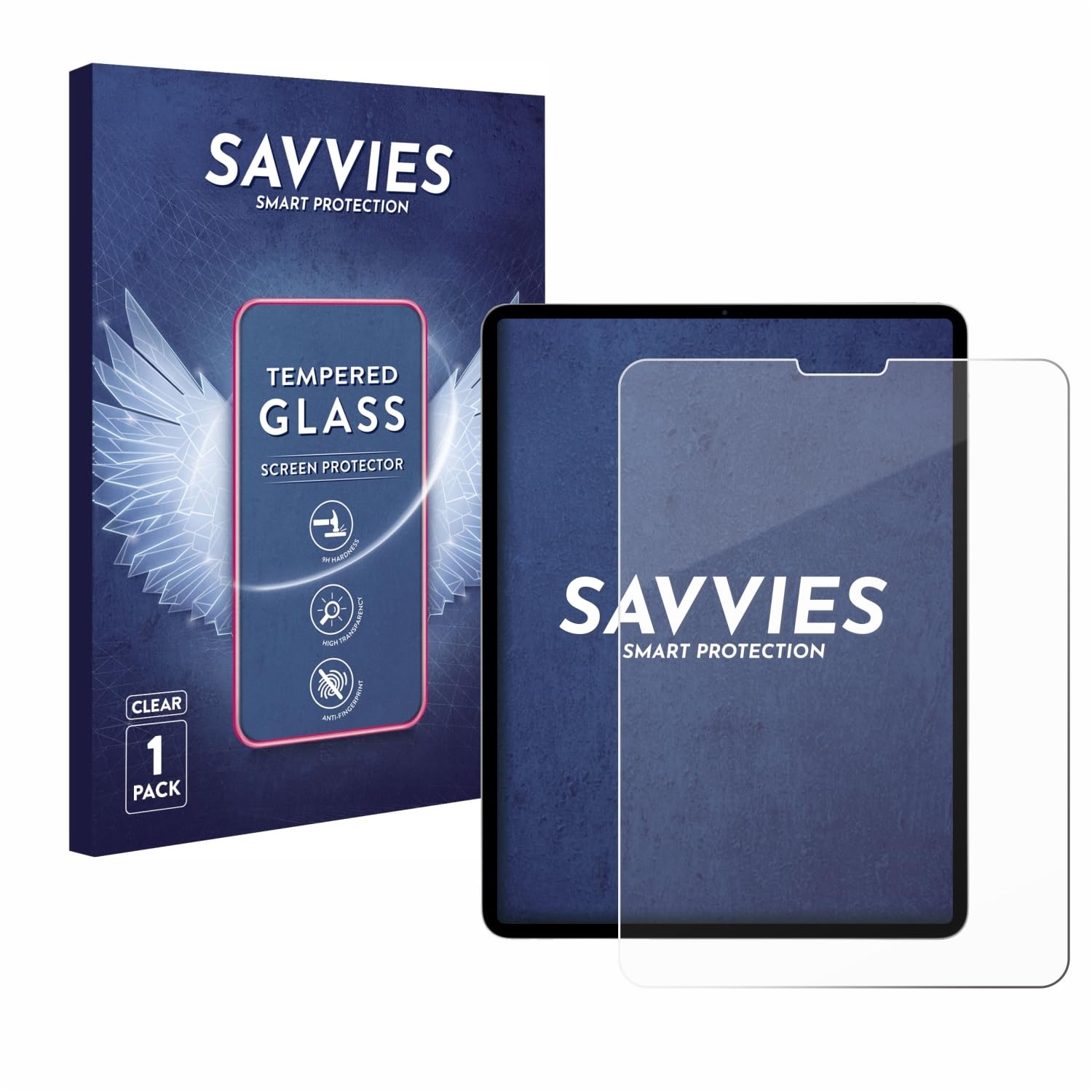 Savvies Schutzglas für Apple iPad Pro 11" WiFi 2021 (3. Gen.) 9H Hartglas, Anti-Fingerprint, Displayschutz