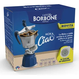 Caffè Borbone MokaCiao 3 Tassen Blau/Grau