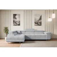 altdecor Ecksofa GUSA-L Cord mit Schlaffunktion 2-Sitzer Grau
