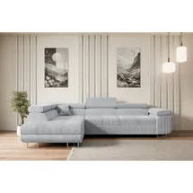 altdecor Ecksofa GUSA-L Cord mit Schlaffunktion 2-Sitzer Grau