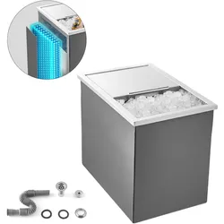 VEVOR Einbau-Eisbox Eiskühler Eisbehälter Edelstahl 455x305x400mm 27,1L