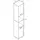 VCM Landos Hochschrank 181 x 32 x 28 cm Weiß/Honig-Eiche Holz, Metall