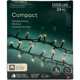 Kaemingk Lumineo Lichterkette 1500 LED warmweiß 34m grün außen - Schwarz