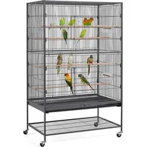 Yaheetech Vogelkäfig großer Vogelkäfig 93 x 56 x 153 cm schwarz