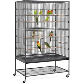 Yaheetech Vogelkäfig großer Vogelkäfig 93 x 56 x 153 cm schwarz