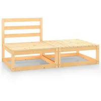 vidaXL 2-tlg. Garten-Lounge-Set Massivholz Kiefer