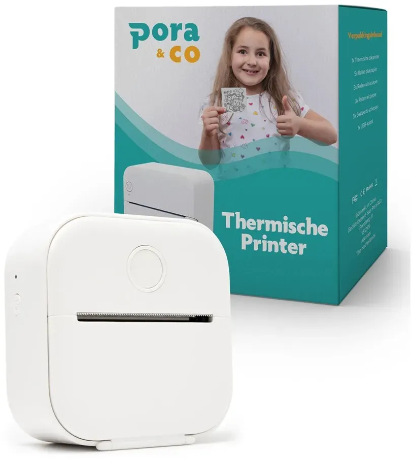 Pora&co Mini-Thermofotodrucker für Smartphone, hellgrün