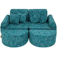 MeowBaby Kindersofa,, Blau, Textil, 120x25x60 cm, Kinder- & Jugendzimmer, Kindermöbel, Kindersitzmöbel & -tische, Kindersessel & -sofas