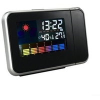 AIDNTBEO 8190 Projektionsuhr, LED-Farbbildschirm, Wettervorhersage, elektronische Uhr, Wetterstation, Projektionsuhr (schwarz)