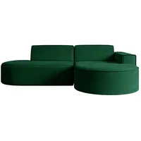 Altdecor Ecksofa Grün, Textil, 3-Sitzer, L-Form Corner Sofa Bett