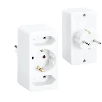 Bachmann Multistecker 2xEuro 1xCEE7/3, weiss PVC