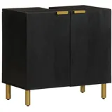 vidaXL Waschbeckenunterschrank Schwarz 62x33x58 cm Holzwerkstoff