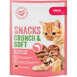 mera Crunch & Soft Lachs | Ohne schlechtes Gewissen verwöhnen | Katzensnacks | Kalorienarm 0.2 kg