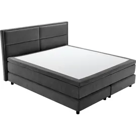 OTTO home Boxspringbett OTTO HOME "VIVIANNE in den Breiten 140 & 180cm erhältlich, inkl. 7cm Luxus-Topper", anthrazit, B:194cm L:210cm, Komplettbetten, Boxspringbett, erhältlich in den Farben anthrazit und beige