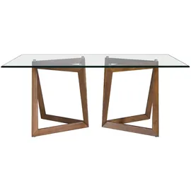 ac angel cerda Angel Cerdá Esstisch Rechteckig gehärtetes Glas aus walnussfarbenes Holz 1102