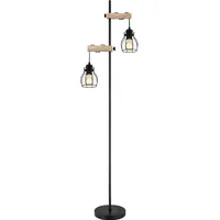 GLOBO Globo, Stehlampe, Mina E27 Stehleuchte 2-fach schwarz Matt,