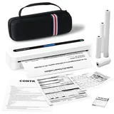 Phomemo M832 Mobiler Drucker A4 für Unterwegs, Thermodrucker, Tragbarer Drucker, Inkl 4 Rollen Thermopapier, Für Büro & Reisen