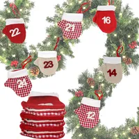24 Handschuh Säckchen Adventskalender Befüllen 2023 | Weihnachts-Kalender mit Holz Klammern an einer Kordel für Jungs Mädchen Frauen Männer
