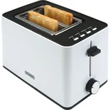 Bourgini Toaster mit extra breiten Schlitzen für Sandwiches - Weiß - Sandwichtoaster - Toaster mit brötchenaufsatz - Toaster 2 scheiben langschlitz - Weiß