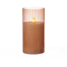 MARELIDA LED Kerze im Glas Windlicht H: 15 cm D: 7,5 cm rosa