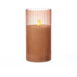 MARELIDA LED Kerze im Glas Windlicht H: 15 cm D: 7,5 cm rosa