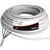 siwitec NYM-Kabel, NYM-J 5x2,5 mm2, 2,5 m Stromkabel, Mantelleitung, Installationskabel, Kabelring,