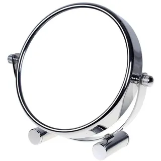 TUKA Designed Kosmetikspiegel 5 Fach, 5 inch Tischspiegel 360° drehbar, Standspiegel Schminkspiegel Badezimmerspiegel Verchromten. Doppelseitiger Rasierspiegel: Normal + 5X Vergrößerung, TKD3104-5x