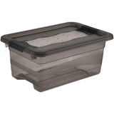 keeeper Aufbewahrungsbox mit Deckel und Schiebeverschluss, 4 l, Transparent, Polypropylen, Crystal Grey