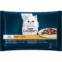 GOURMET Perle Duo Duet Nassfutter für ausgewachsene Katzen 4x85g