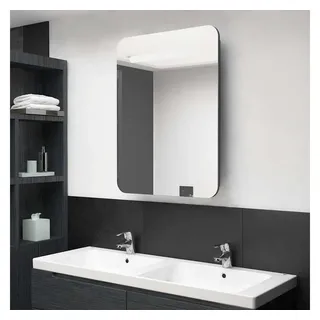 vidaXL LED-Bad-Spiegelschrank Glänzendes Grau 60x11x80 cm - Grau