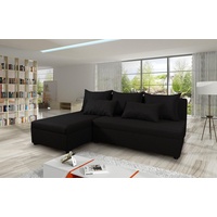 Sofnet Ecksofa Pono, mit Schlaffunktion und Bettkasten, L-Form Couch, Schlafsofa, Ottomane Universal schwarz