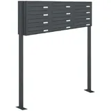 AL Briefkastensysteme Durchwurfbriefkasten 12 Fach Anthrazitgrau