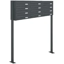 AL Briefkastensysteme Durchwurfbriefkasten 12 Fach Anthrazitgrau