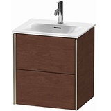 Duravit XViu Waschtisch-Unterschrank XV41310B113 51x42x55,7cm, 2 Schubkästen, champagner matt, amerikanischer nussbaum