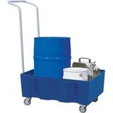 asecos Auffangwanne 18076, aus Polyethylen, 60 L, fahrbar, 72,5 x 52,5cm