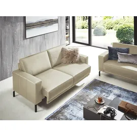 Home Affaire 2-Sitzer HOME AFFAIRE "Apiro bequem, eleganter Metallfuß, bodenfrei. Breite 158cm", beige (natur), B:158cm H:87cm T:88cm, Sofas, auch mit motorischem Sitzvorzug, Dickleder, Federkern
