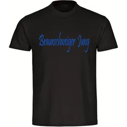 multifanshop Kinder T-Shirt - Braunschweig - Braunschweiger Jung - Druck blau - Kind