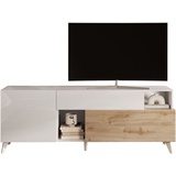INOSIGN Lowboard »Monaco Breite 181 cm, TV-Board mit 1 Tür, 1 Klappe u. 1 Schubkasten«, Fernsehtisch, TV-Schrank, Soft/Self Closing, weiß
