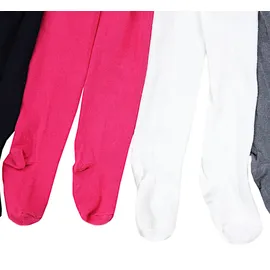 TupTam Strumpfhose Mädchen Bunt Gemustert 6er Pack – Warme Strickstrumpfhosen für Herbst und Winter, Farbe: Schwarz 2x dunkelblau weiß grau pink), Größe: 128-134 - 128-134