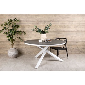 VCM Copacabana Esstisch Ø140cm weiß grau. - Grau