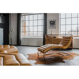 KAWOLA Relaxliege SIRY Polsterliege Leder cognac